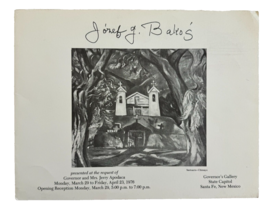 1976 Jozef G Bakos Governor&#39;s Gallery Reception Program New Mexico Jerry... - $44.54