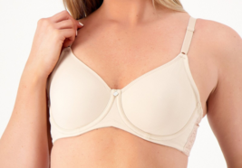 Breezies Jacquard Back Smoothing Unlined Underwire Bra - Sunbeige, 36DDD - £20.60 GBP