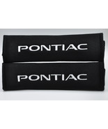 2 pieces (1 PAIR) Pontiac Embroidery Seat Belt Cover Pads (White on Blac... - $24.60 CAD