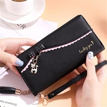 New Fashion Women Wallets Long Zipper Large Capacity Mobile Phone Bag Cute Cat P - £49.68 GBP