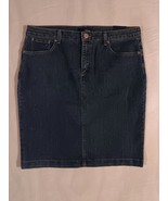 Women&#39;s Jean Skirt Size 14 Basic Edition Y2k Medium Blue Denim Stretch C... - $290.98 MXN