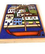 Angelo Tsakirakis Greek Village Ceramic Plaque Wall Tile Framed Greece 8... - $544.44 MXN