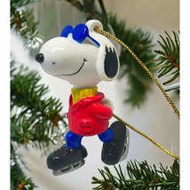 Snoopy Christmas Tree Ornament Joe Cool Ice Skating Vintage Peanuts - £7.86 GBP