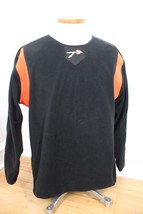 Vtg Majestic L Black Orange Fleece Pullover Sweater Jacket Arrow Spear F... - £25.39 GBP