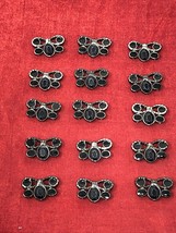 15 Pieces 5 Stone Black Rhinestone Butterfly Button Flatback Craft Jewel... - £5.92 GBP