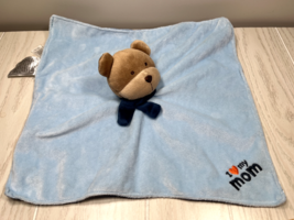 Carter's I Love My Mom heart blue teddy bear rattle security blanket lov... - $8.23