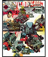 1973 HOT ROD Magazine Print - Collage of Racing Engines, Hemi, 425, 427, A5 - $122.19 MXN