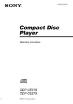 Sony CDP-CE275 CD Player Owners Manual - £18.20 GBP