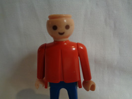 Vintage 1974 Playmobil Blue / Red Suit Outfit Male Man Figure - no hair - $1.82