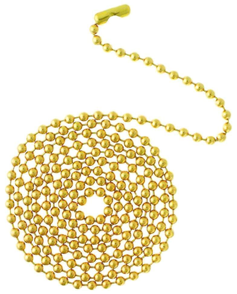 By The Foot POLISHED BRASS beaded #6 Ball PULL CHAIN Extension for  ceil... - $12.87+