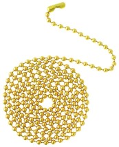By The Foot POLISHED BRASS beaded #6 Ball PULL CHAIN Extension for  ceil... - £12.82 GBP+