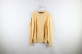 Vtg 70s Streetwear Mens Large Distressed Wool Blend Cable Knit Sweater Y... - £30.89 GBP