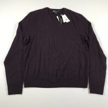 Bloomingdales Cashmeres Sweater Mens Extra Large Purple Raisin V Neck - £74.11 GBP
