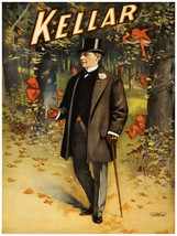 9583.Kellar.man with suit and cane walks in forest.POSTER.decor Home Office art - £13.45 GBP+