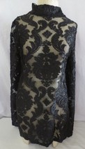 NWT Alice McCall Entitled top Black sheer Velvety floral mesh Sz 10 Retail $200 - £99.05 GBP