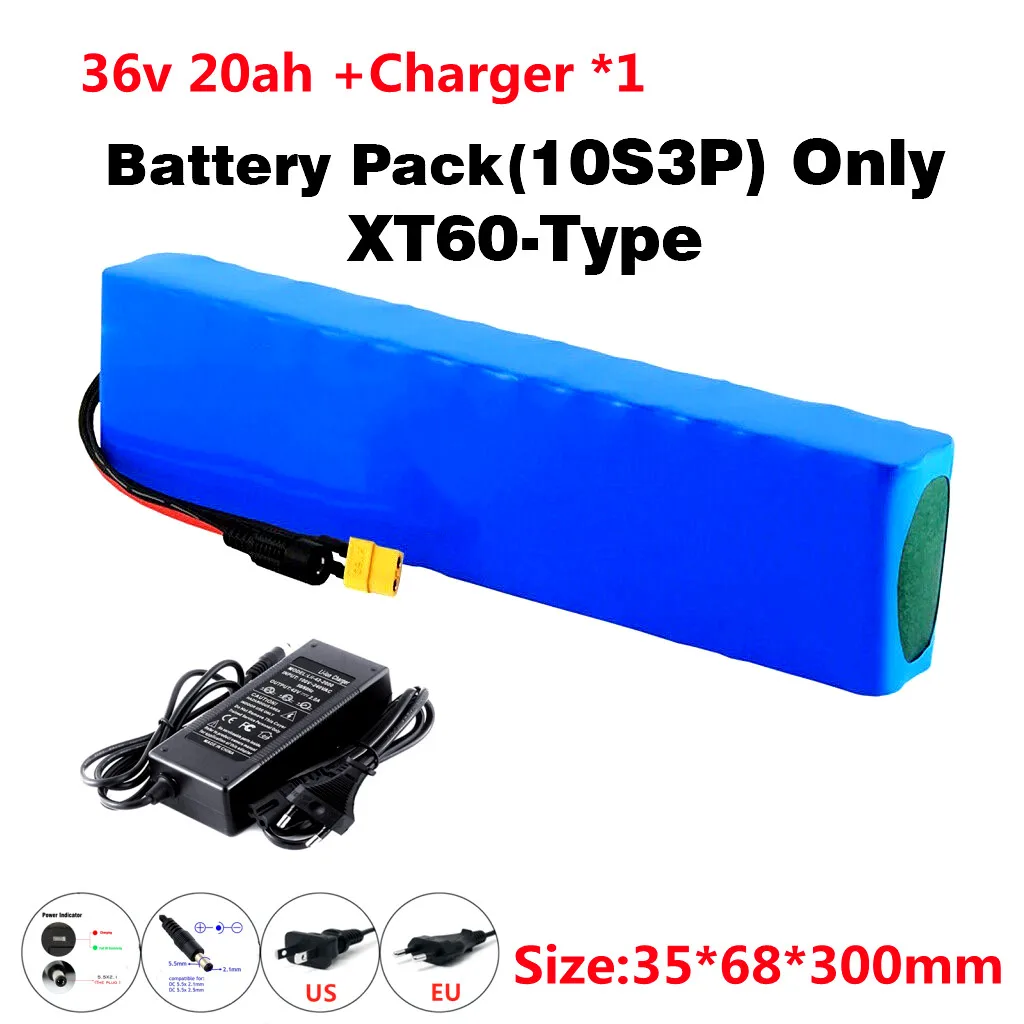 New 36V Battery 10S3P 20Ah 42V 18650 Lithium Ion Battery Pack For e-bike Electri - £116.52 GBP