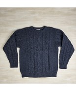 Vintage LL Bean Fisherman&#39;s Sweater Wool Cable Knit Heavy Gray Ireland L... - €128,86 EUR