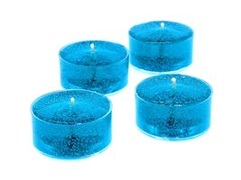 4 Pack Unscented TEAL COLOR Mineral Oil Based Up To 8 Hours Each Tea Lights Cand - $4.61