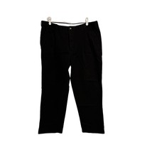 George Dress Pants Mens 42x32 Solid Black Soot Pleated Front Cotton Classic - $15.99