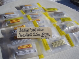 Medium Variety Bag: Small Uranium Rocks 3.5 Oz. For $12.00 Plus Shipping - £9.49 GBP