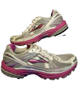 Brooks Adrenaline GTS 12 Running Shoes Women 8 Trainer White Silver Pink Sneaker - $25.73
