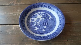 Antique Allertons Willow Blue Smooth Salad Plate 7.75&quot; - £15.65 GBP