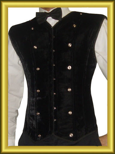 New Fashion Full vest Men corset  Steel Boned High Durable Black Velvet corset