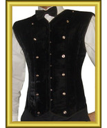 New Fashion Full vest Men corset  Steel Boned High Durable Black Velvet ... - $1,805.46 MXN