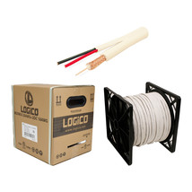 RG59 Siamese Coaxial Cable 500ft 20AWG+18/2AWG CCTV Security Camera Wire White - £121.05 GBP