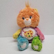 Care Bears Work of Heart Bear Plush 12&quot; Stuffed Animal 2005 Colorful Floppy - £39.07 GBP