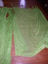 Sheer Voile 3-Pc Lime Green Curtain Panels 84&quot; Lg x 57 solid,1 sparkled ... - $12.86