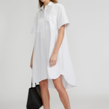 Everlane The Daytripper Shirtdress White Cotton Short Sleeve Button Up Size S - £58.97 GBP