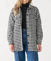 Dex houndstooth button-up shacket in Black/white - size M - £33.58 GBP