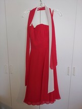 Mori LEE/MADELINE Gardiner Red Sheer Lined Strapless PROM/PARTY DRESS-6-WORN 1 - £23.90 GBP
