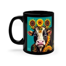 Floral Crown Cow Funny Artist Mug Fresia Cowlo Frida Kahlo Style 11 oz  - £14.32 GBP