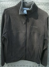 Men&#39;s Columbia-Brown-Full zip up fleece, long sleeve jacket coat size medium - £23.17 GBP