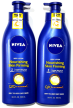 2 Bottles Nivea Body Lotion Nourishing Skin Firming Q10 Vitamin C Dry To... - $29.99