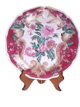 Vtg Hand Painted Chinese Decorative 11.5&quot; Heavy Plate Charger by Oriental Accent - £18.82 GBP