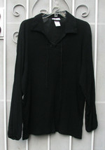 IN CHARACTER ~ Size M ~ Black 100% Cotton Long Sleeve Shirt Blouse ~ SHI... - £11.71 GBP