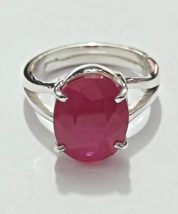 Natural Fine Oval Cut 5Ct Red Ruby 14K White Gold Plated Ring Size 4-14 - £49.97 GBP