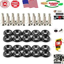 JDM 20Pcs M6 Bumper Fender Washers with Stainless Steel Bolts - Black - $350.61 MXN