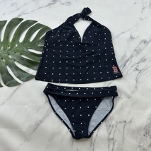 Boston Red Sox Womens Tankini Swimsuit Size L XL Navy Blue Dots 2 Piece ... - $26.72