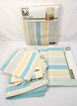 LivingQuarters Spring Stripe 10-PC Tablecloth Table Runner Placemats and Napkins - £60.94 GBP