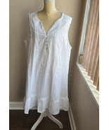 Joie Womens Plus sz 2X White Cotton dress Crotchet Lace Pintucks New - $59.98