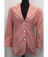 Perry Ellis Portfolio Red And White Blazer Size 8 - $355.04 MXN