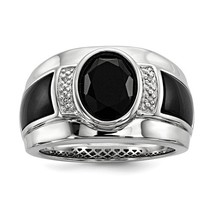 Men's Sterling Silver Onyx & Diamond Ring - $279.99
