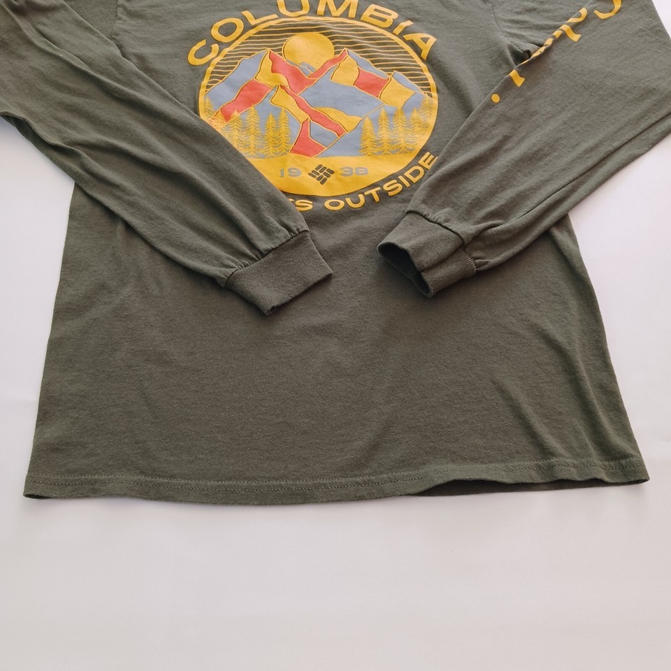 Columbia Always Outside Men's Gray Cotton Mountain Graphic T-Shirt Long Sleeve S Item image 7