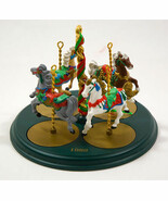 HALLMARK 1989 CHRISTMAS CAROUSEL HORSES &amp; DISPLAY HOLLY GINGER SNOW STAR - €19,93 EUR