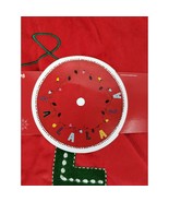 Holiday Time Fa La La La 48 In Christmas Tree Skirt Red Embroidered Bulb... - £19.54 GBP