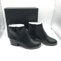 Lane Bryant Womens Ankle Boots Booties Faux Leather Block Heel Black 10W - $33.85